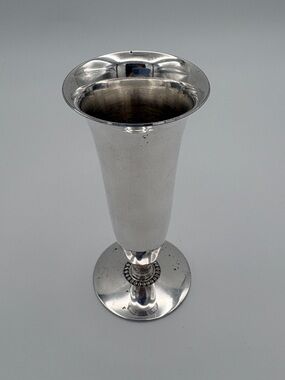 Vintage Keltum Silver Plate Bud Vase Flared Trumpet Pedestal 4”
